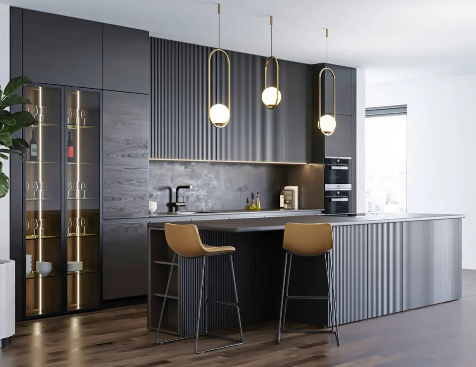 kitchen grey luxe
