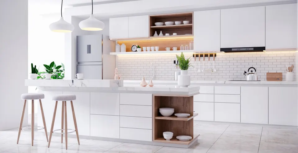 kitchen walnut white